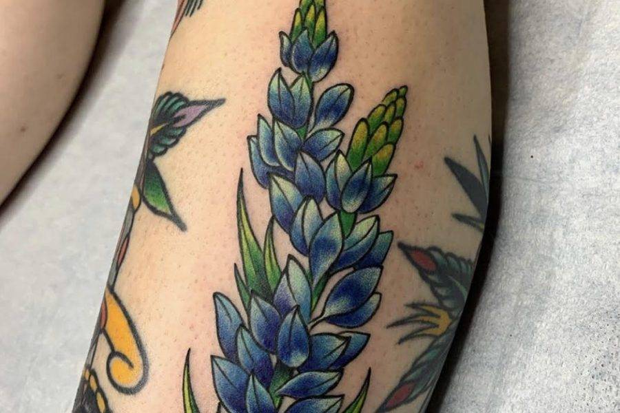 Colorful Leafs tattoo on arm